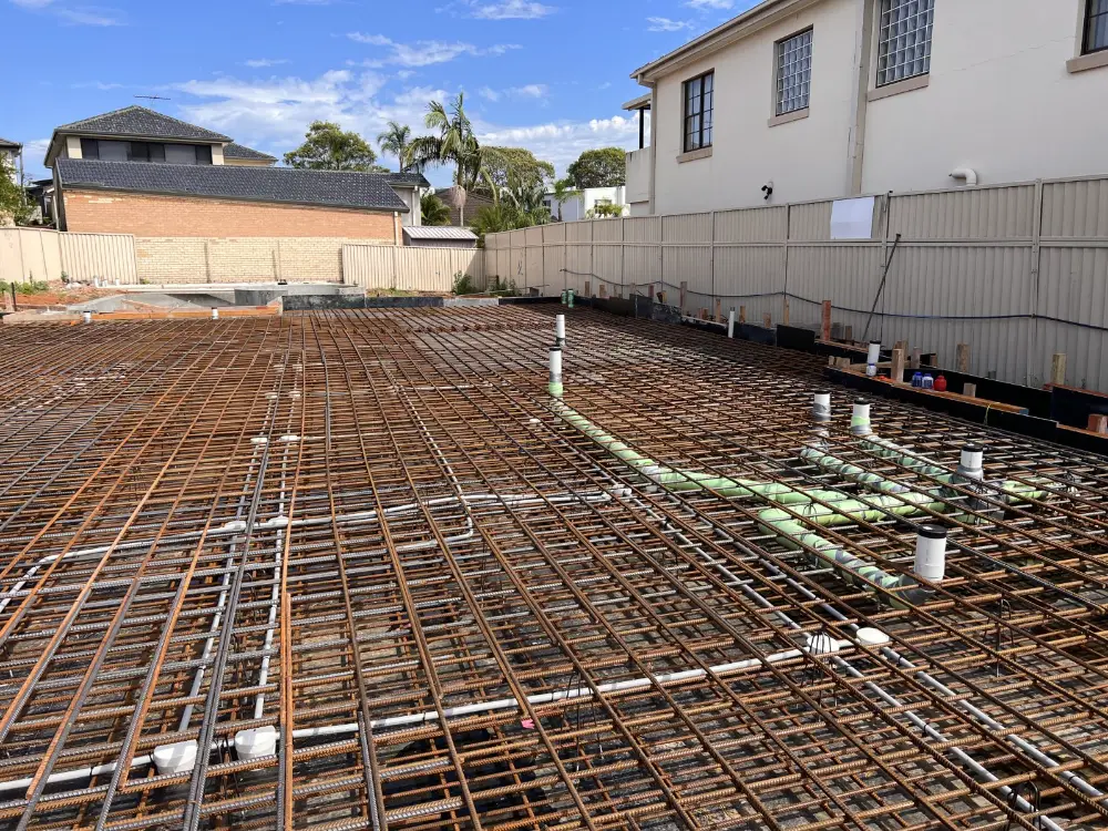 Greenacre suspended slab over basement